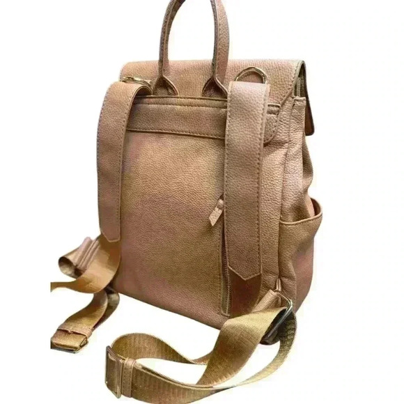 Park and Faith Cognac Pebble Faux Leather Finish Mini  Backpack - Picture 7 of 11